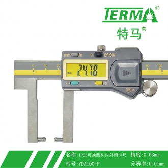 YDA100F可换测头内外槽数显卡尺